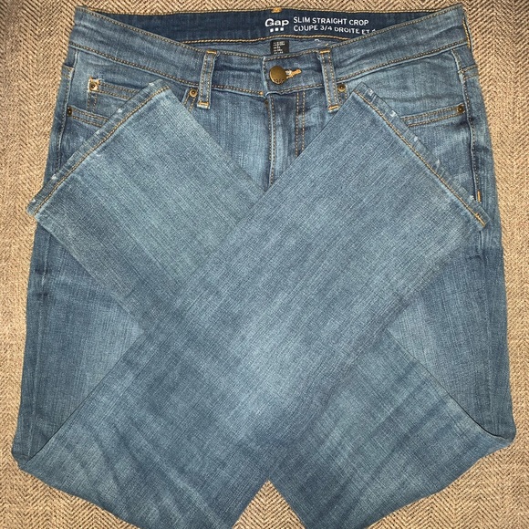 EUC Gap Slim Straight Cropped Jeans Size 26. - Picture 2 of 8